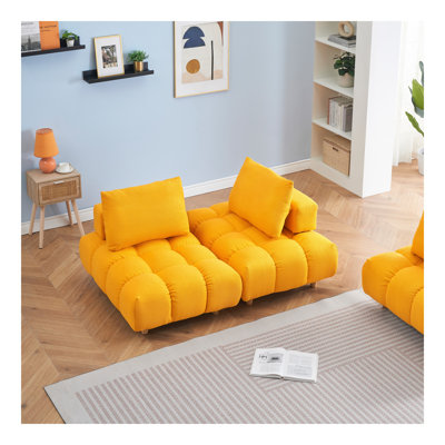 60 inches long, Teddy Sofa Fabric, with spacious and comfortable seats, for Apartment Office Living Room