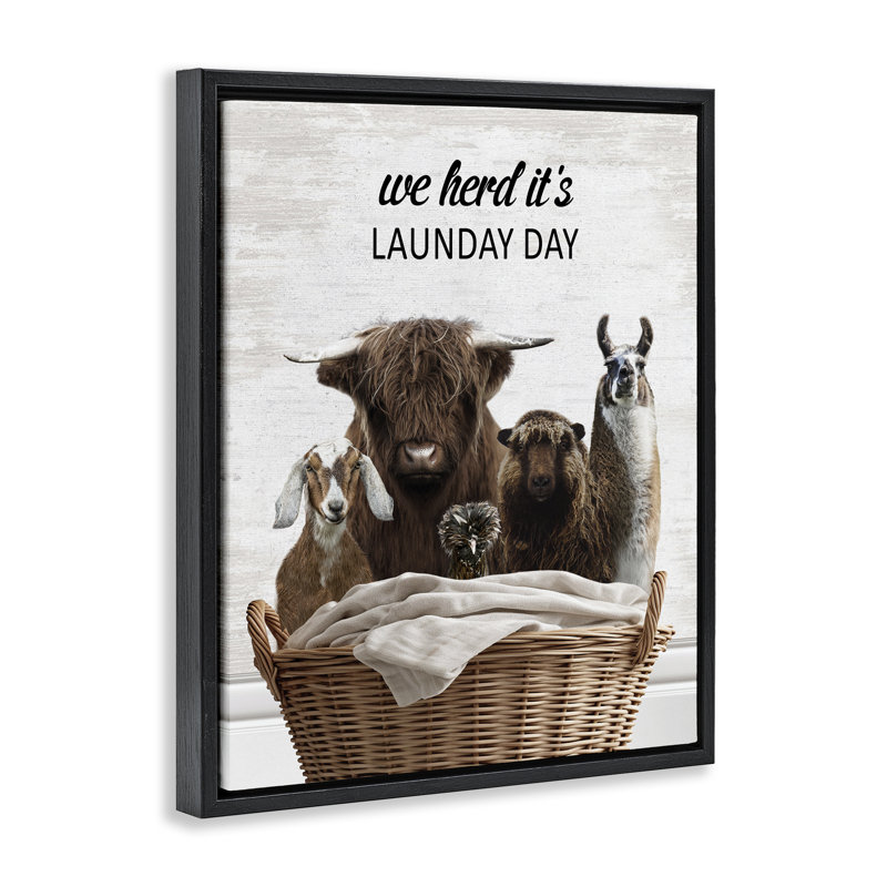 Cadre flottant Herd It's Laundry Day, Cadre flottant noir de jais, H 21 po x l 17 po
