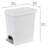 Sterilite 2.7 Gallon Rectangular Step On Trash Bin Wastebasket, White (4 Pack)