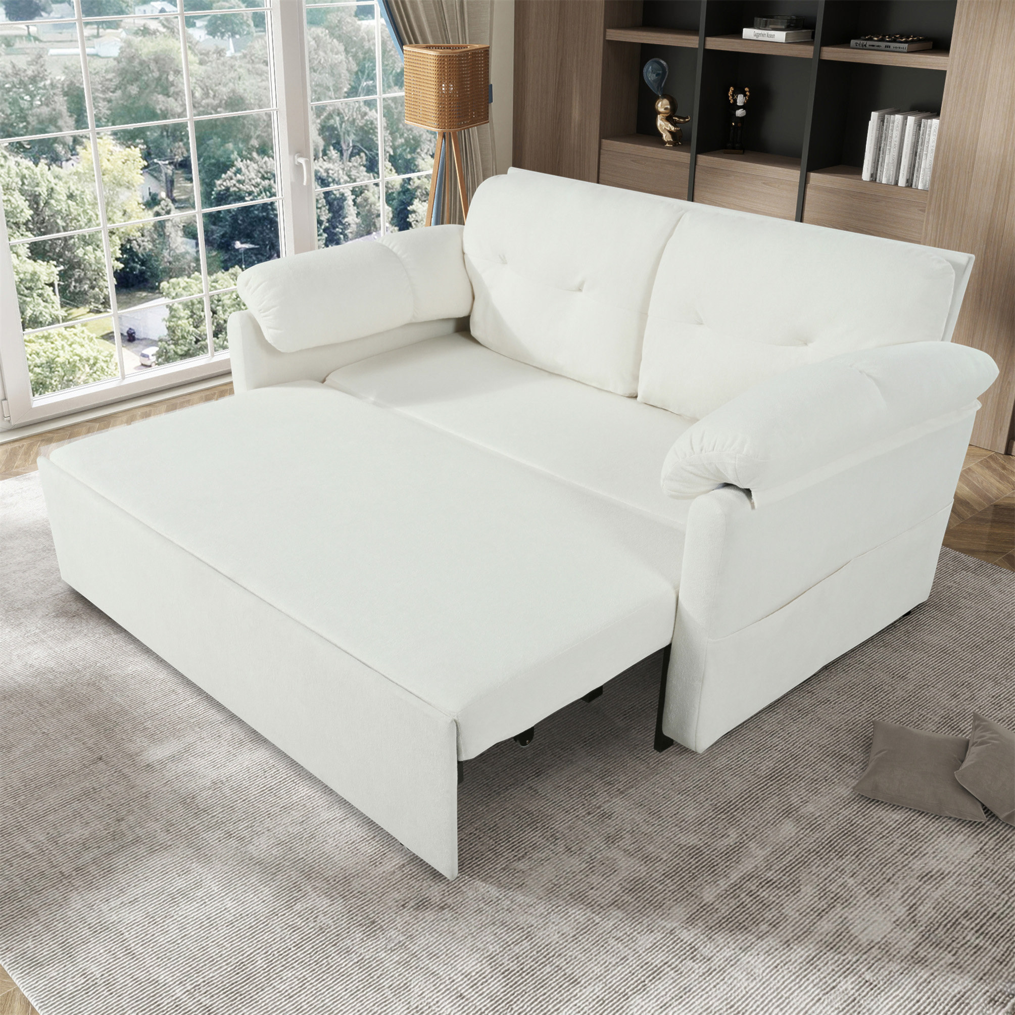 Latitude Run® Convertible Pull Out Sofa Bed Queen Size, 3-In-1 ...