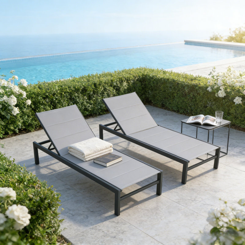Chaise longue inclinable Nanafalia, Gris
