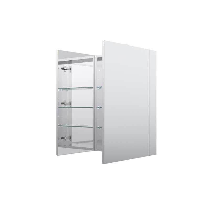 Armoire à pharmacie encastrée ou à fixation murale de surface l 36 po x H 30 po avec tablettes réglables en verre