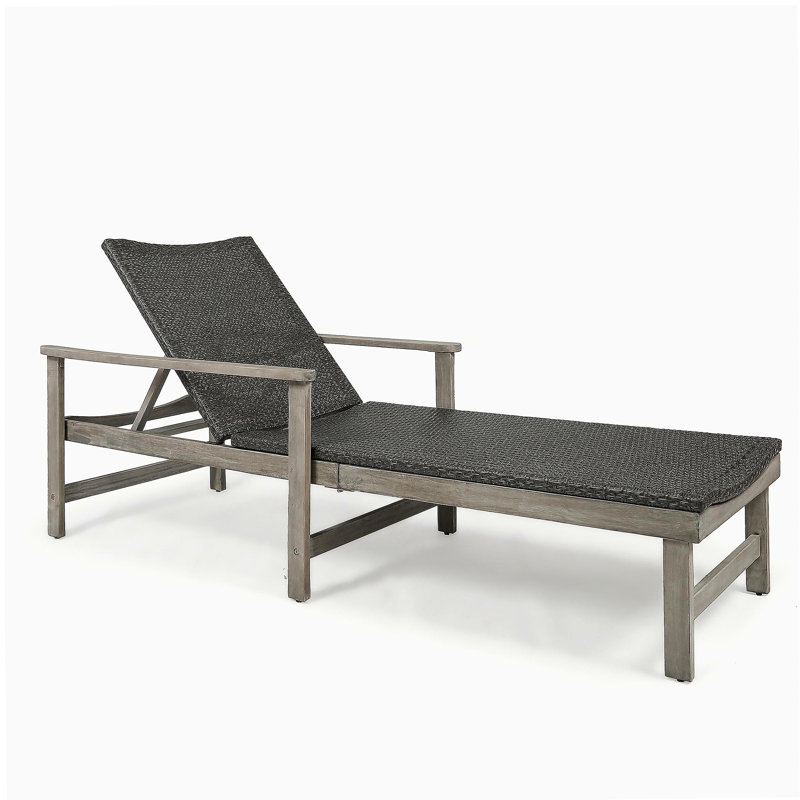 HAMPTON WOOD + WICKER CHAISE LOUNGE