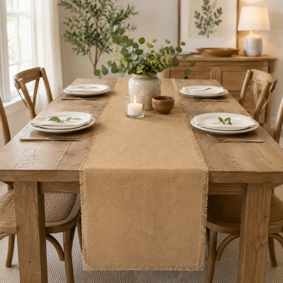 Toile de jute large 12 po x 108 po - Tissu naturel polyvalent