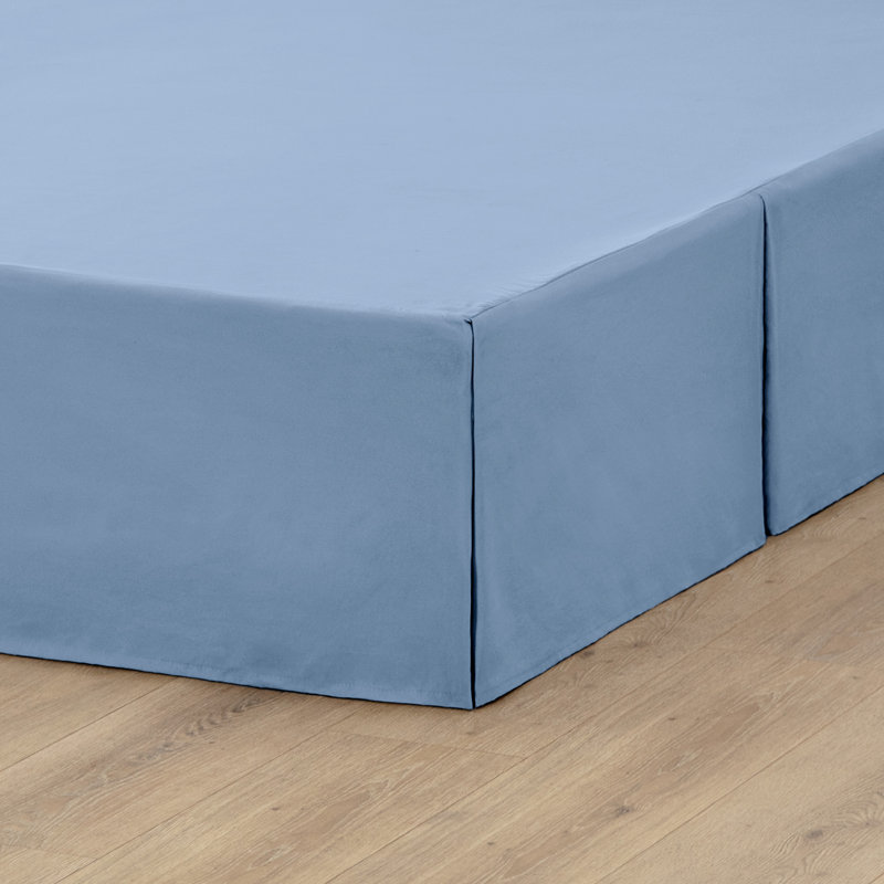 Jupe de lit plissée 15 po sur mesure, Très grand, Bleu couronne