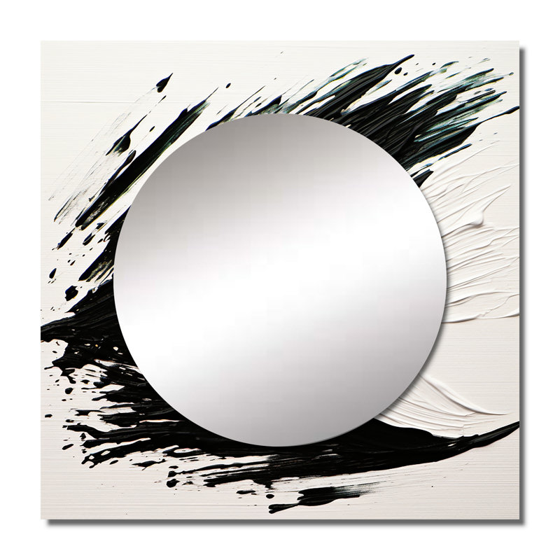 Delfin - Miroir carré décoratif abstrait, décoration murale pour chambre à coucher, 29 po x 29 po