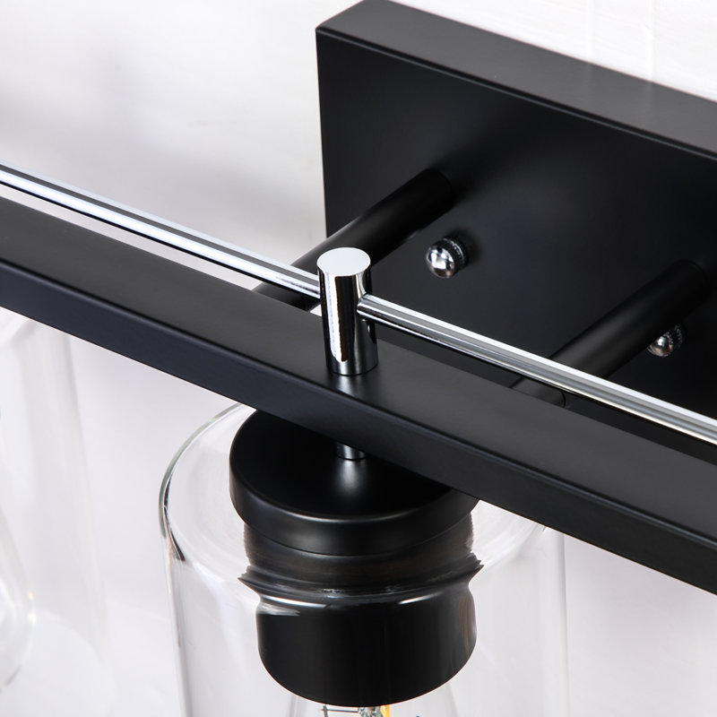 Bathroom Lighting Fixtures: 5-Light Bathroom Vanity Light Over Mirror with Clear Glass Shade, Wall Lamp for Mirror, 5