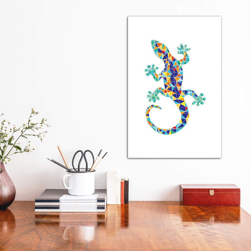 Gaudi Mosaic Dragon - impression d'art graphique, H 40 po x l 26 po x P 1,5 po, Toile tendue