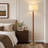 Electroplated Traditional Solid Wood Floor Lamp