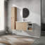 Meuble-lavabo mural 42 po avec lavabo et armoire latérale, portes à fermeture douce 42 po