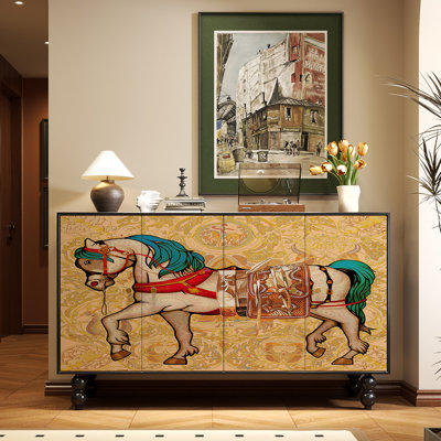 Mid ancient style storage sideboard cabinet
