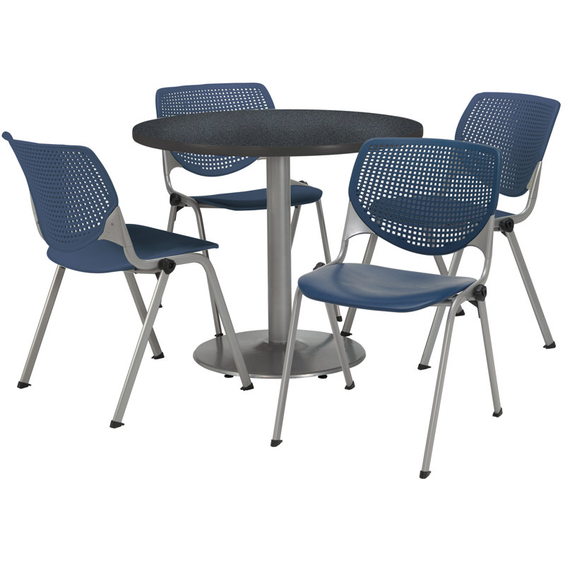 Table ronde pour salle de pause, Graphite nebula, L 36 po x P 36 po, Marine