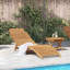 Chaise longue vidaXL en bois de teck massif brun 77,95 x 21,65 x 23,03