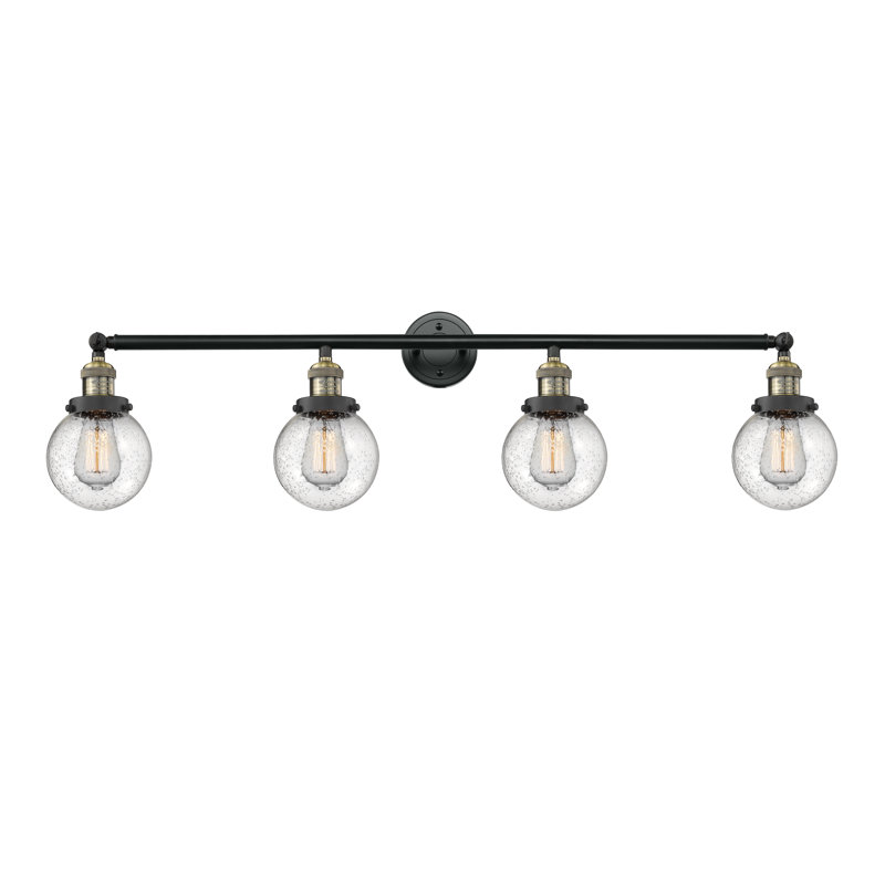Éclairage de salle de bain à intensité variable 4 lumières Clementina, Ampoule incandescente rétro de 60 watts, Transparent