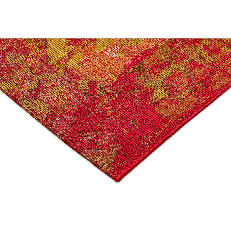Sal Red/Black/Gold Area Rug, Runner 1'11" x 7'6"
