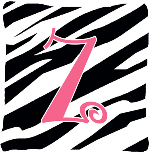 Monogramme initiale Zebra Stripe jet intérieur/extérieur oreiller, Z