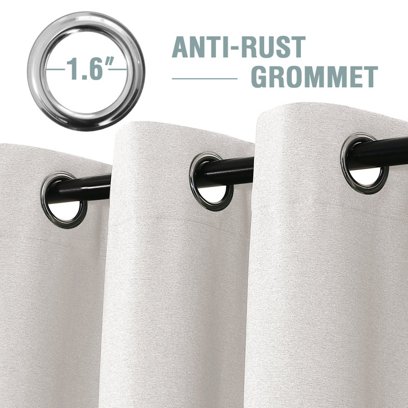 Ensemble de rideaux en lin 100% occultant et isolant pour l'hiver, L 108 po x l 52 po, Nuage