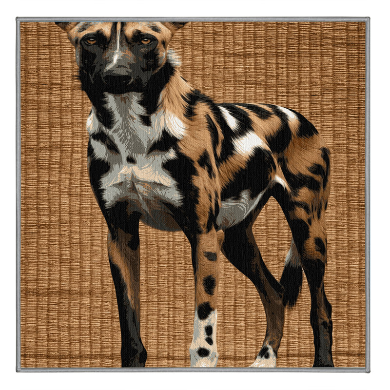  Tapis lavable pour chien sauvage africain, Carré 4 pi