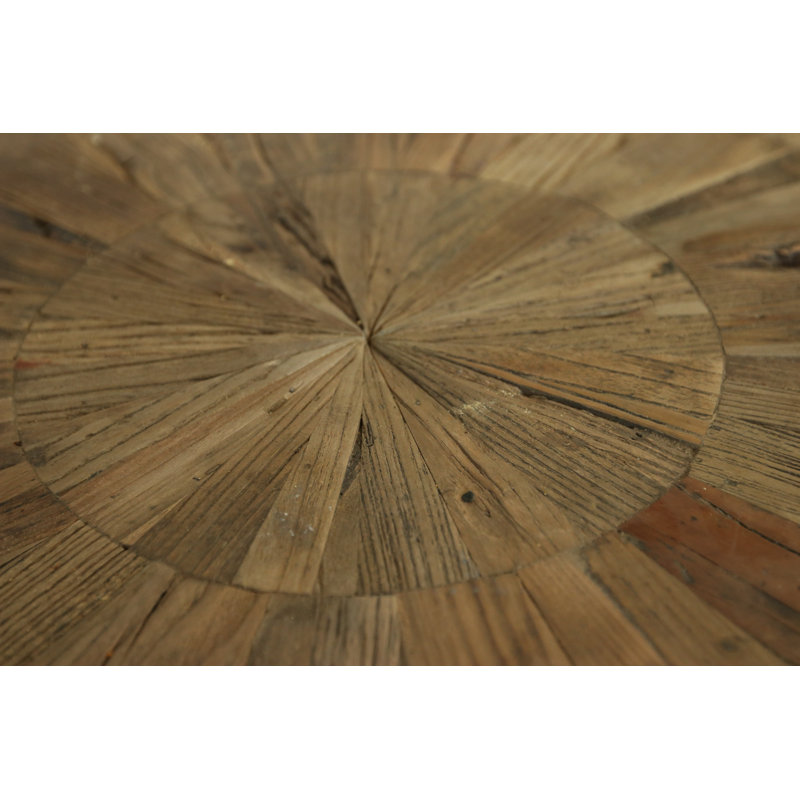 Epperson 36 " Elm Round Solid Wood Top with Iron Base Dining Table