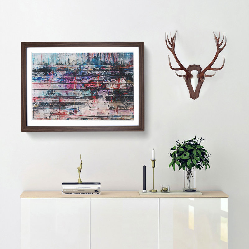 Trance of Time in Abstract - Framed Print, 35cm H x 50cm W x 2cm D, Walnut