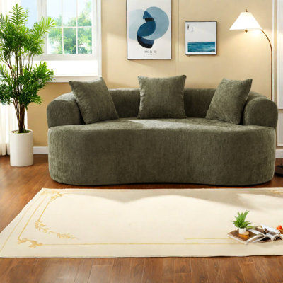 Canapé à compression, causeuse moderne en chenille 79 po pour la maison