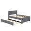 Lit plateforme double tapissier avec lit gigogne