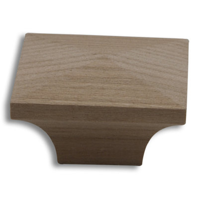 Cherry Wood Unfinished 1-1/4" Square Knob