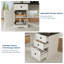 Bureau de direction en L Farmhouse de 60 po avec tiroirs-classeurs et armoire de rangement