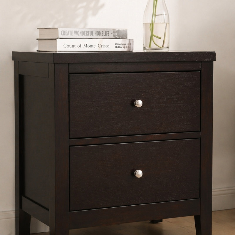 Garrett Cappuccino 2-Drawer Rectangular Nightstand
