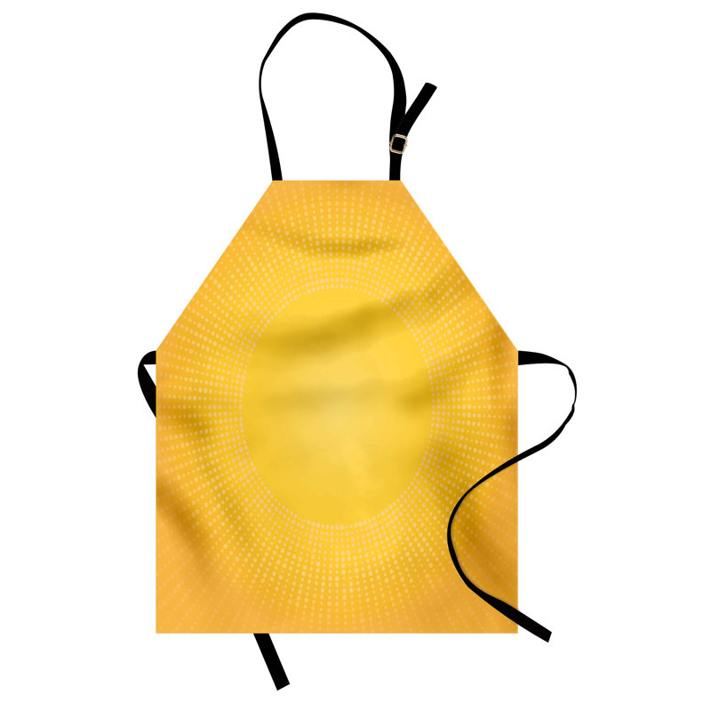 Tablier numérique East Urban Home unisexe, cercle de soleil moderne, taille adulte, jaune et blanc