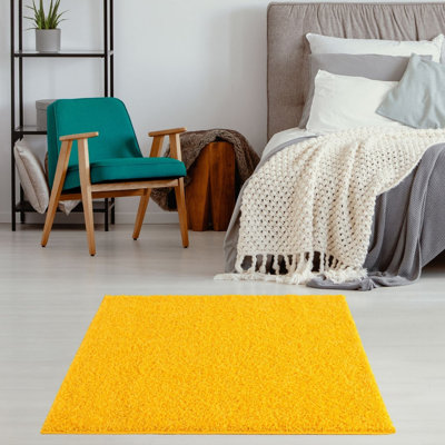Myshaggy Collection Rugs Solid Design in Yellow