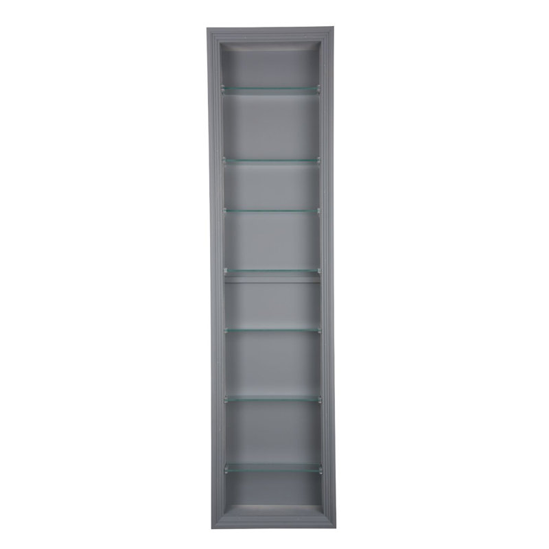 Normandy Recessed In The Wall Niche, 61.5" H x 15.5" W x 3.5" D, Primed Gray