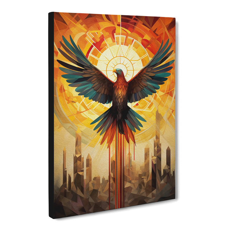 Phoenix Geometric - Wrapped Canvas, 76cm H x 50cm W x 3cm D