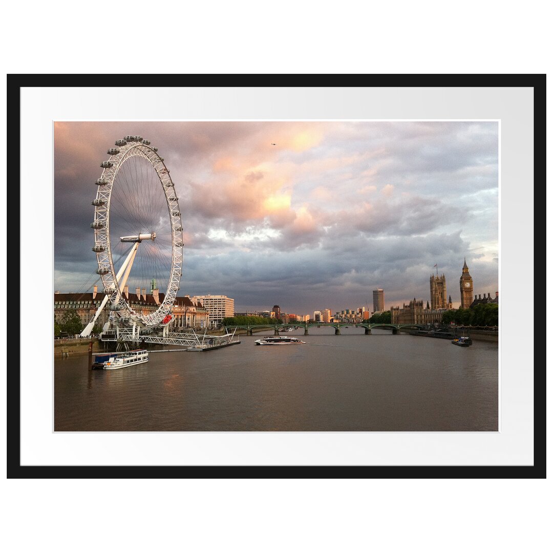 London Eye Riesenrad Gerahmter Fotodruck Poster