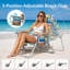 Chaise de plage portative 15 po de hauteur avec sangles de sac à dos, 5 positions réglables, chaise pliante d'extérieur-133488517