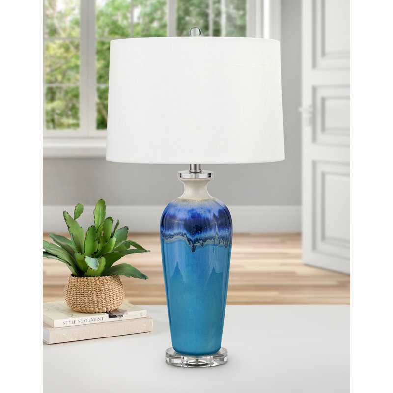 Lampe de table bleue 31 po USB