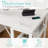 47" Built-in Outlets L-Shaped Computer Desk with Drawers & Storage Shelves, White