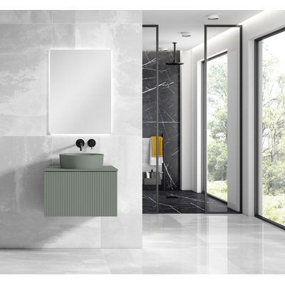 Aleemah 24" Wall-Mounted Single Bathroom Vanity Set