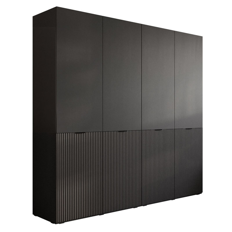 Manufactured Wood Wardrobe, Black Graphite