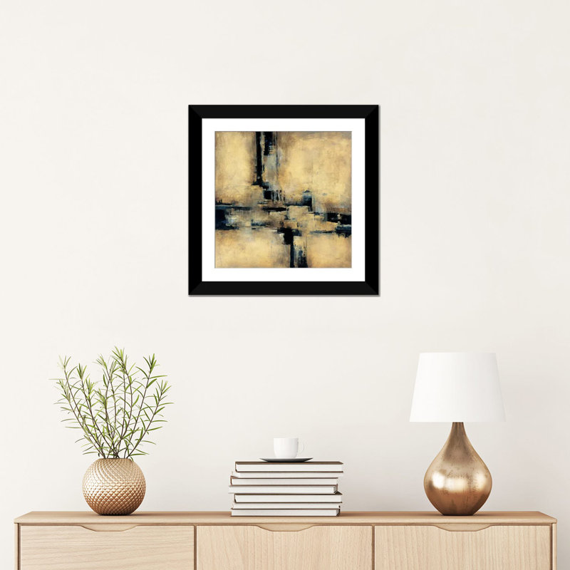 « trésors ii », impression sur toile, H 16 po x l 16 po x P 1 po, Papier d'art encadré noir, Blanc