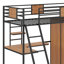 Twin Size Loft Bed With L-Shape Desk And Wardrobe-102345120