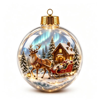 Décoration de Noël, histoire de Noël, boule de Noël, mini scène de Noël, décoration suspendue à un arbre de Noël, accrocher sur l'arbre de Noël, crochets de fenêtre ou la cheminée.