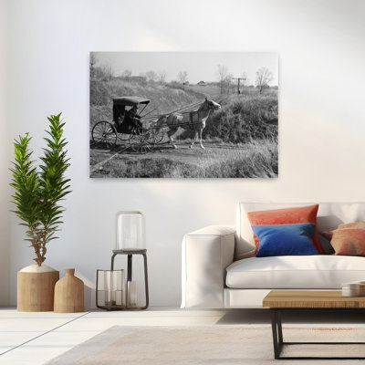 1890S 1900S Rural Country Doctor Driving Horse & Carriage Across Railroad Tracks Classic Retro Vintage Horse Animal Architecture Wall Art