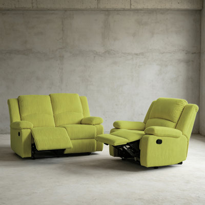 GRAY Manual Reclining Living Room Set with Loveseat, Sofa and Recliner Chair