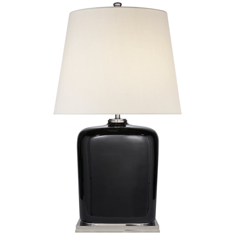 Thomas O'Brien Mimi Table Lamp, Black Porcelain, Fabric