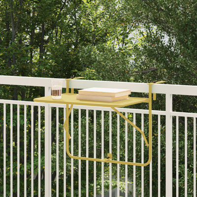 Balcony Table Metal Medium Collapsible Patio Table