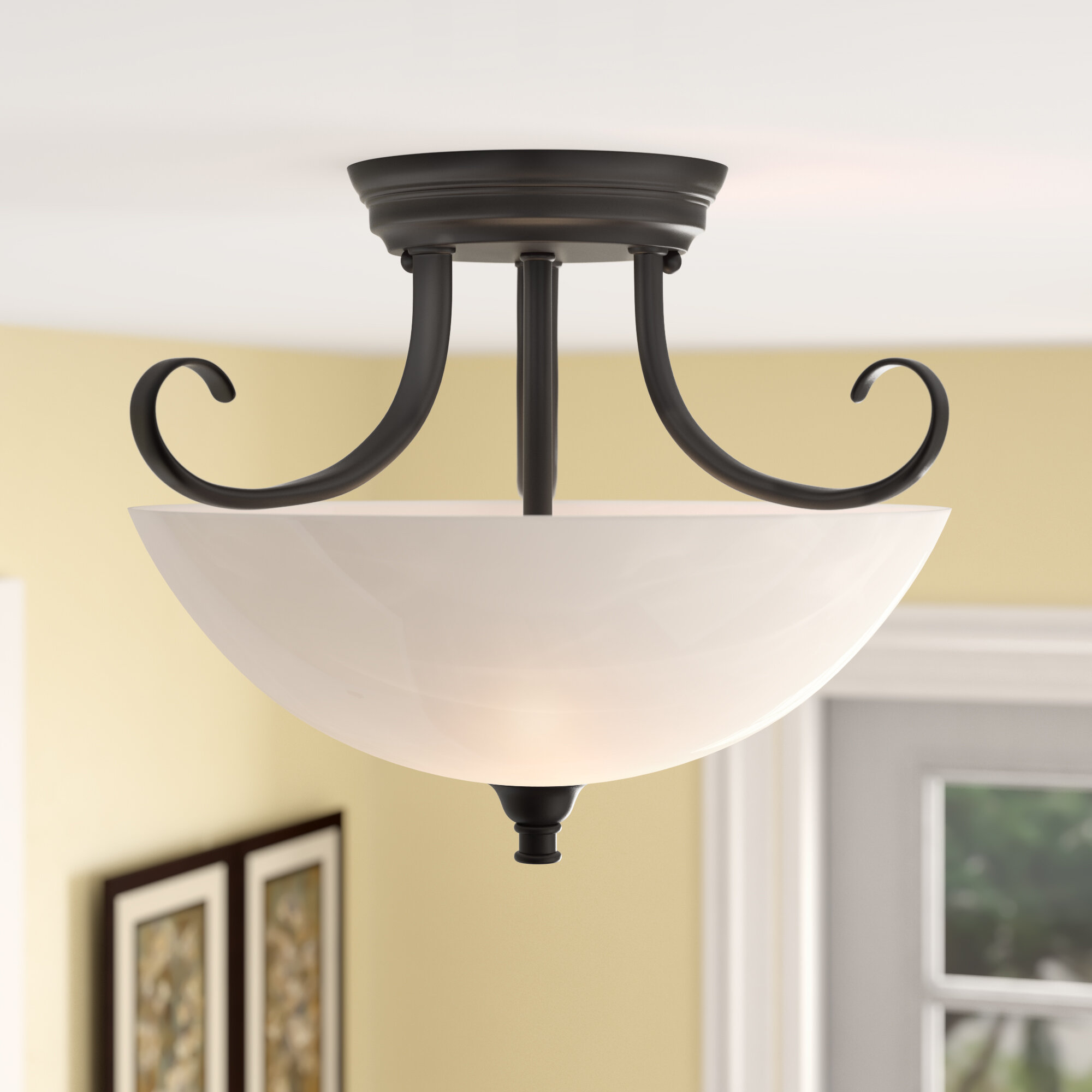 Oil rubbed bronze semi deals flush ceiling light