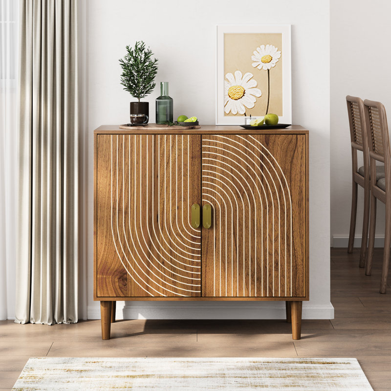 Buffet de buffet pour la cuisine - Design moderne, intérieur spacieux et armoire de rangement multifonctionnelle à gratter art facile à assembler