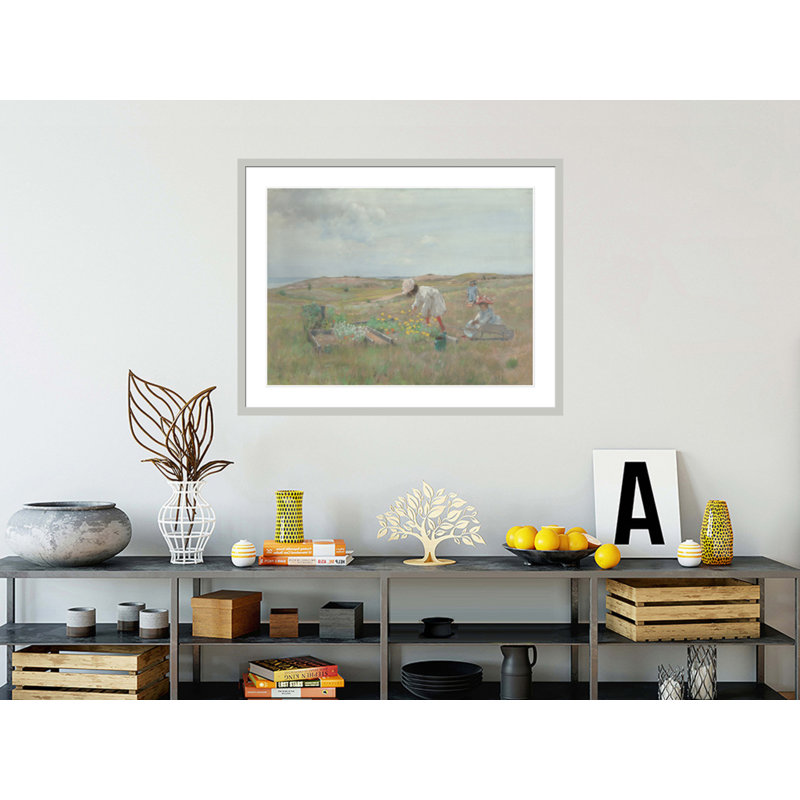 «Gathering Flowers Shinnecock Long Island» par William Merritt Chase, impression giclée encadrée, 32.73" H x 41.5" W