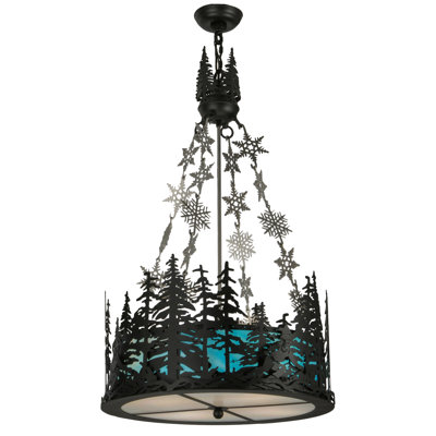 Rustic Lodge 4 - Light Glass Chandelier